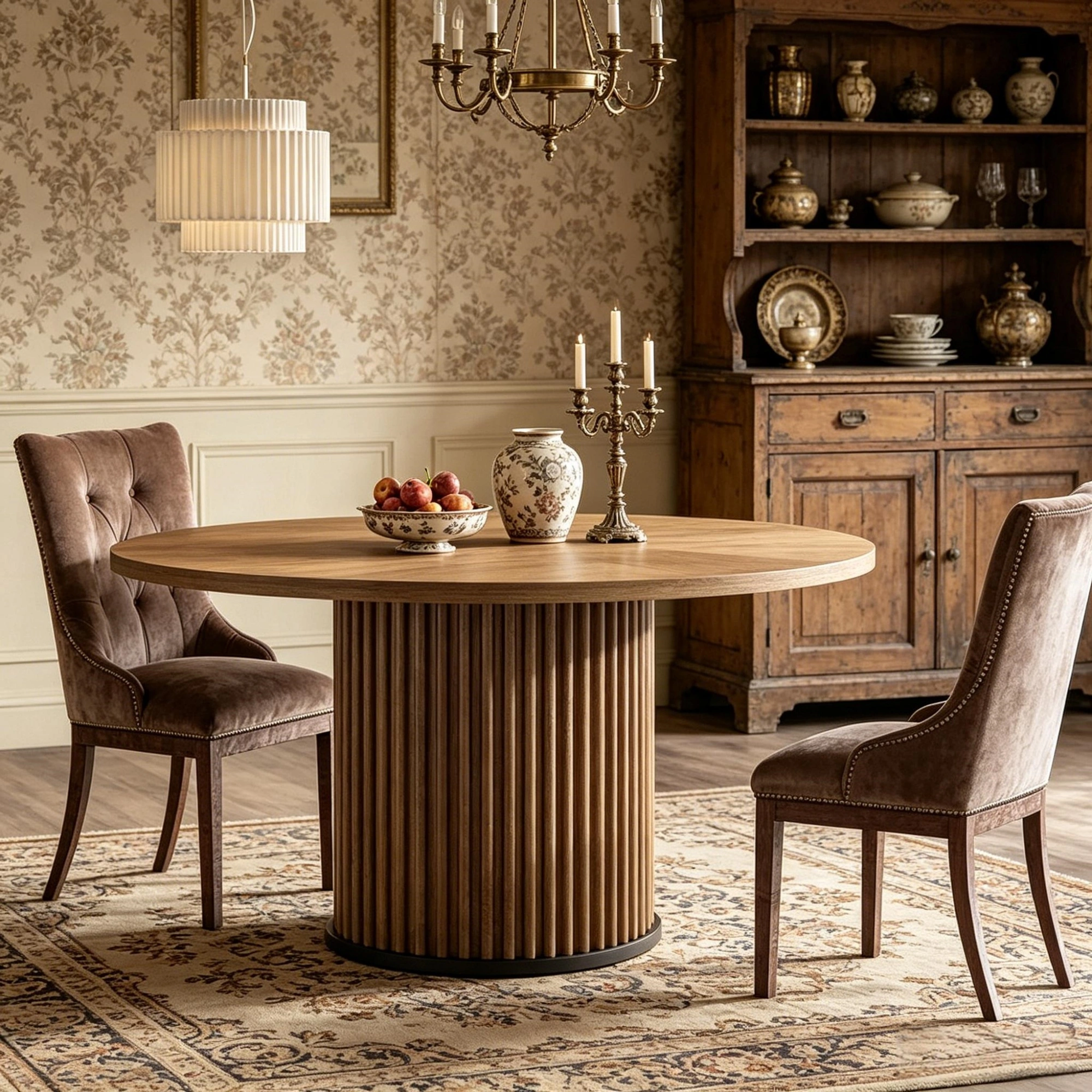 Modern Dining Table for 4-6 People, Rectangular Kitchen Table with Solid Wood Legs, Easy Assembly, Walnut Finish view 6