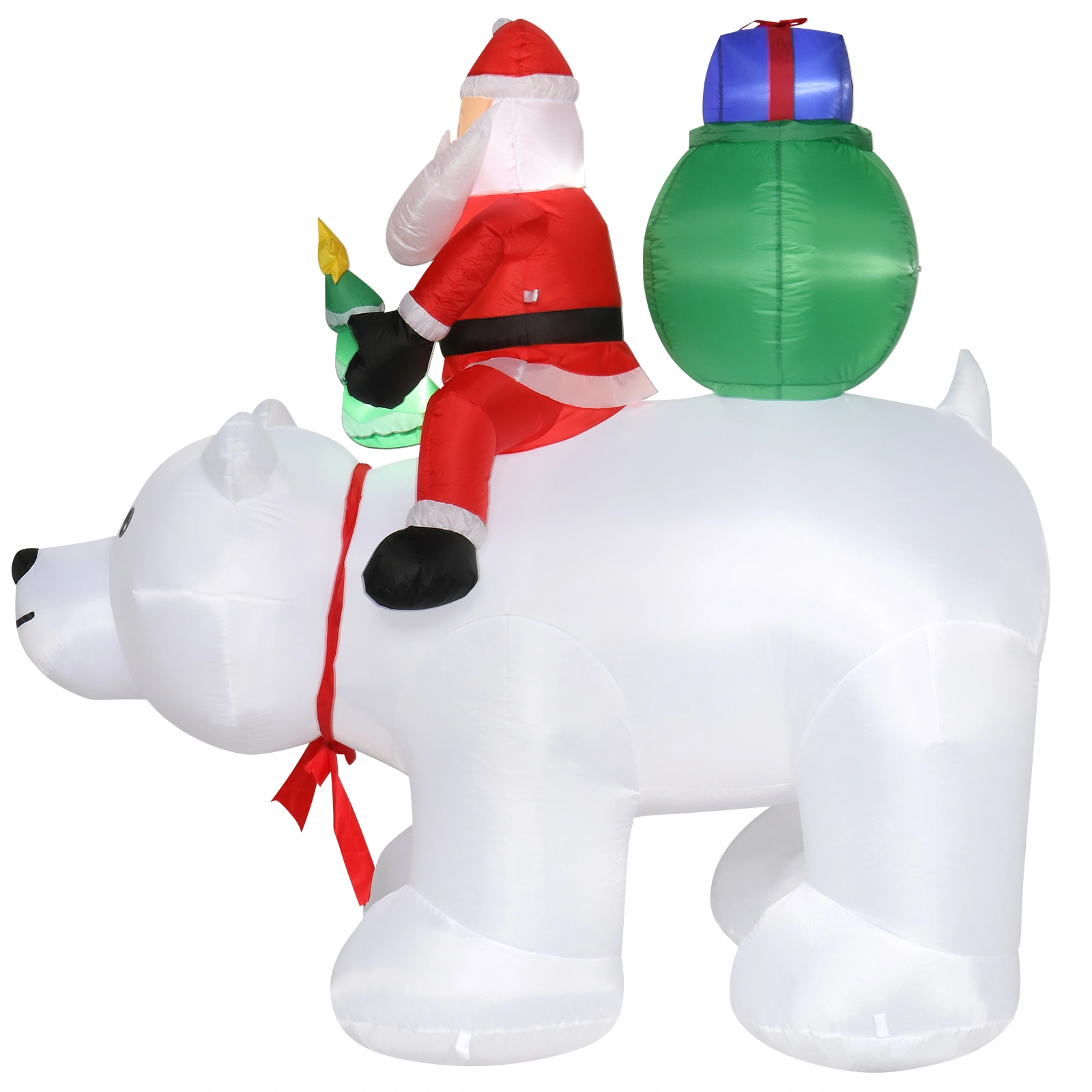 6ft LED Christmas Light String, 15W 7PCS Santa Claus Riding Polar Bear Garden Outdoor Decoration for Holiday Yard Display view 11