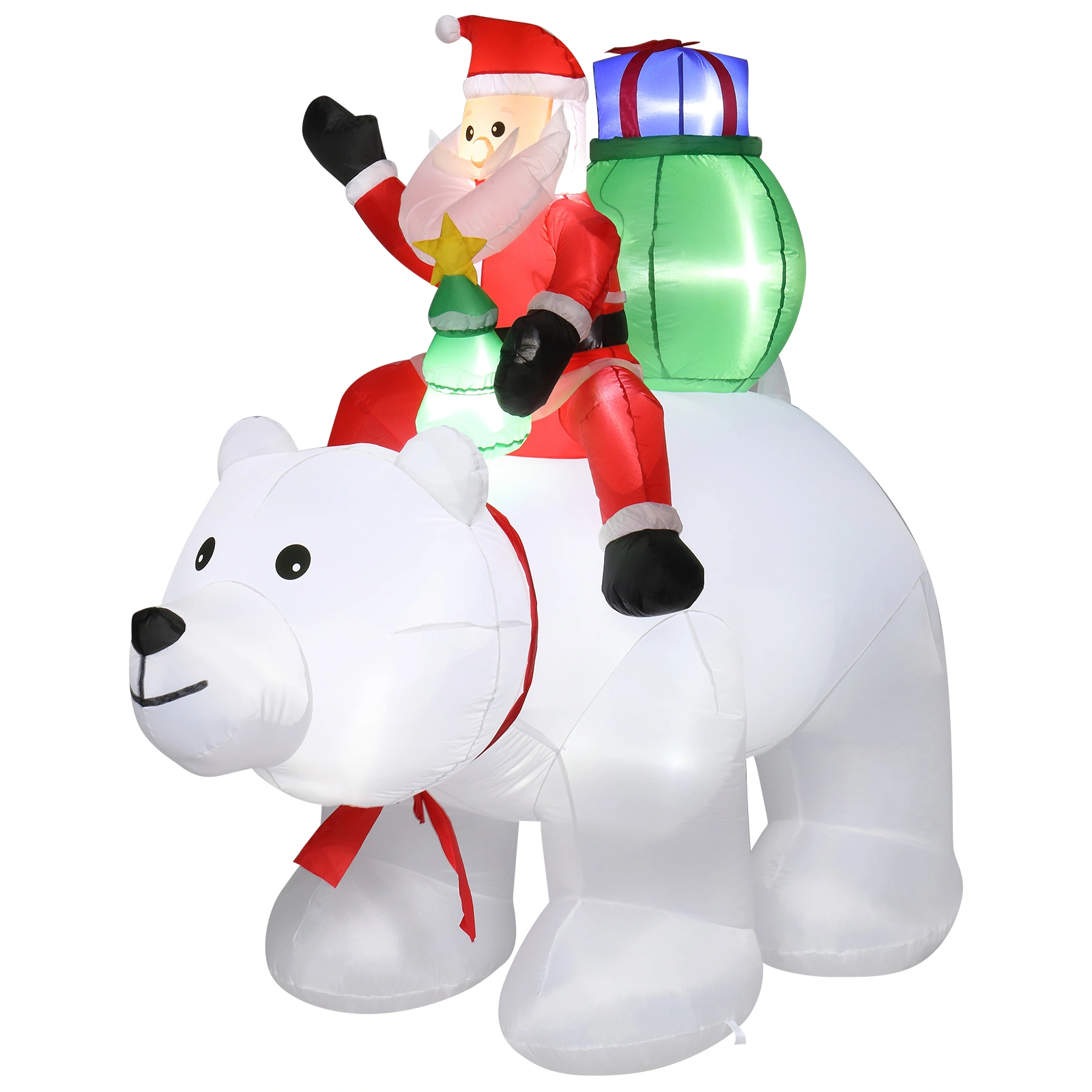6ft LED Christmas Light String, 15W 7PCS Santa Claus Riding Polar Bear Garden Outdoor Decoration for Holiday Yard Display view 14