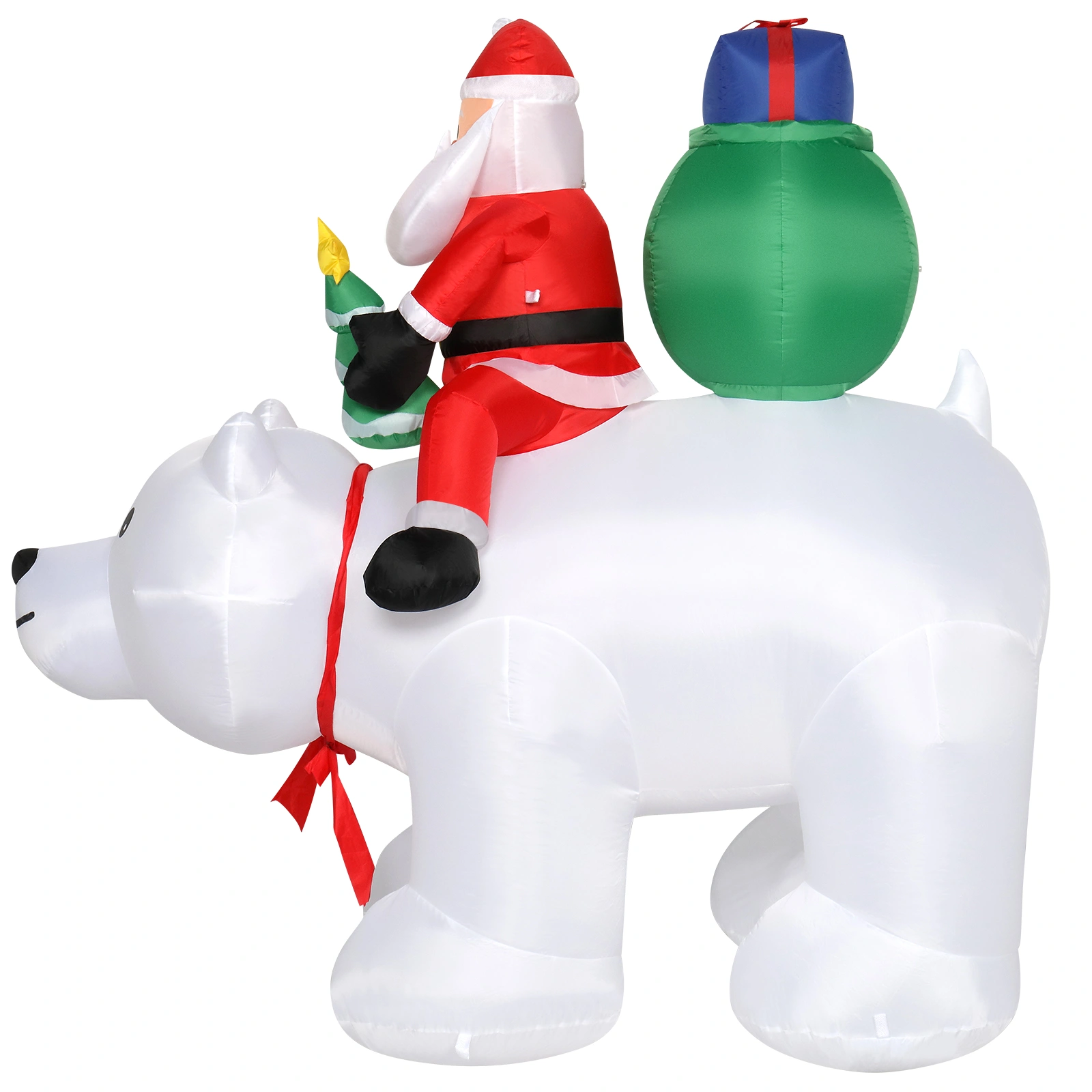 6ft LED Christmas Light String, 15W 7PCS Santa Claus Riding Polar Bear Garden Outdoor Decoration for Holiday Yard Display view 7