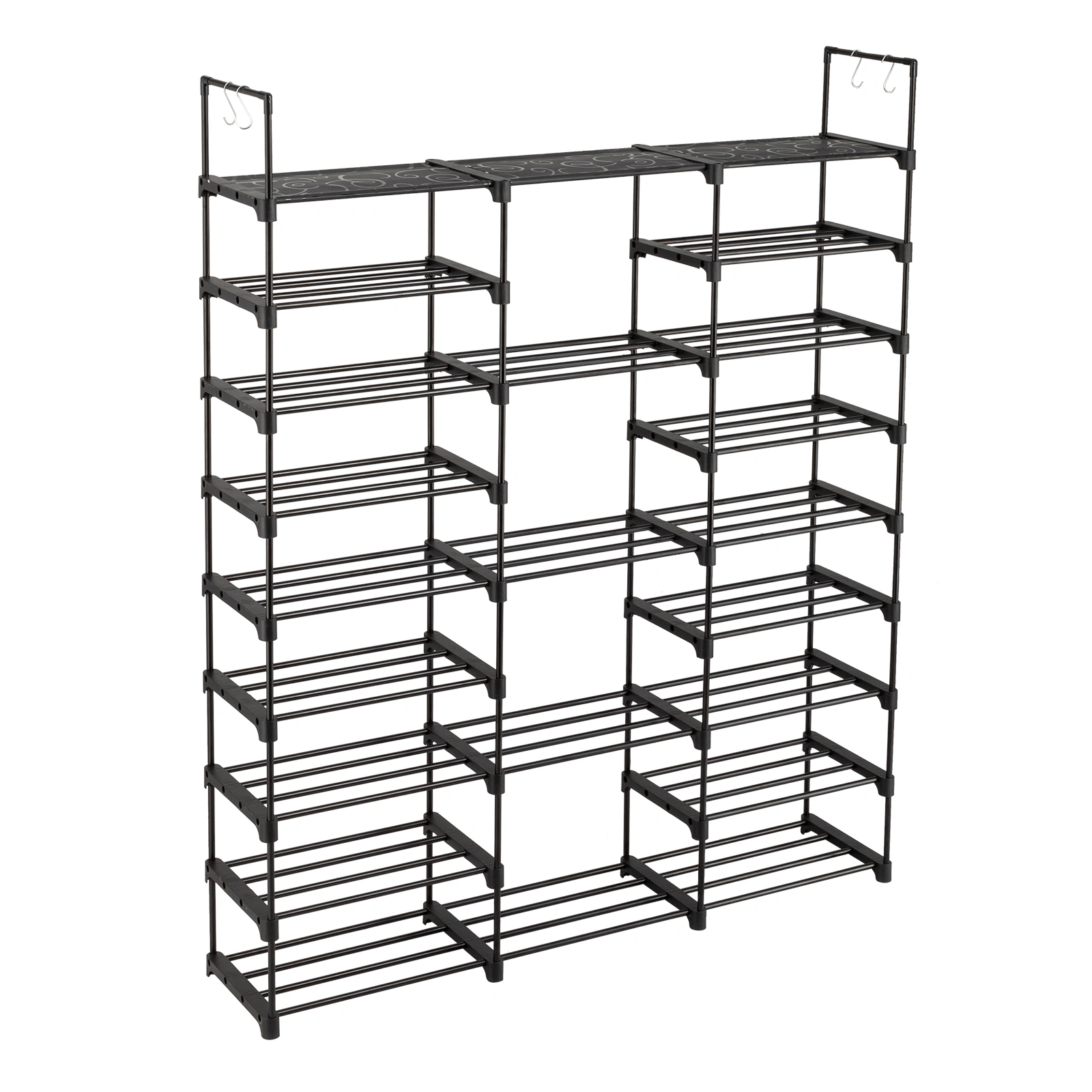 9 Tier Shoe Rack Organizer, Stackable Shoe Cabinet with Shelf, Entryway Storage Holds 50-55 Pairs view 7