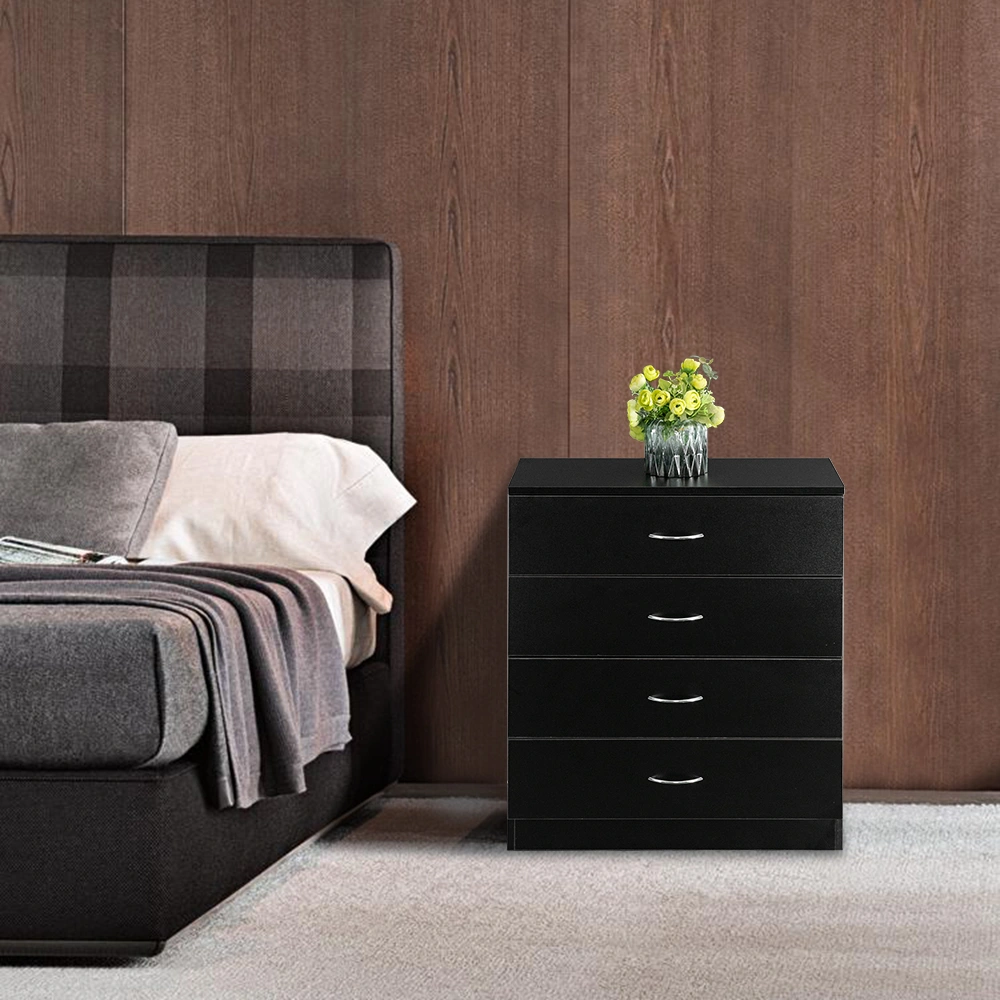 4-Drawer Particleboard Drawer Cabinet with Textured Melamine Finish 25.98*12.99*28.74in Black (=53287540) view 19