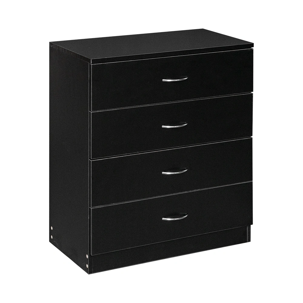 4-Drawer Particleboard Drawer Cabinet with Textured Melamine Finish 25.98*12.99*28.74in Black (=53287540) view 3