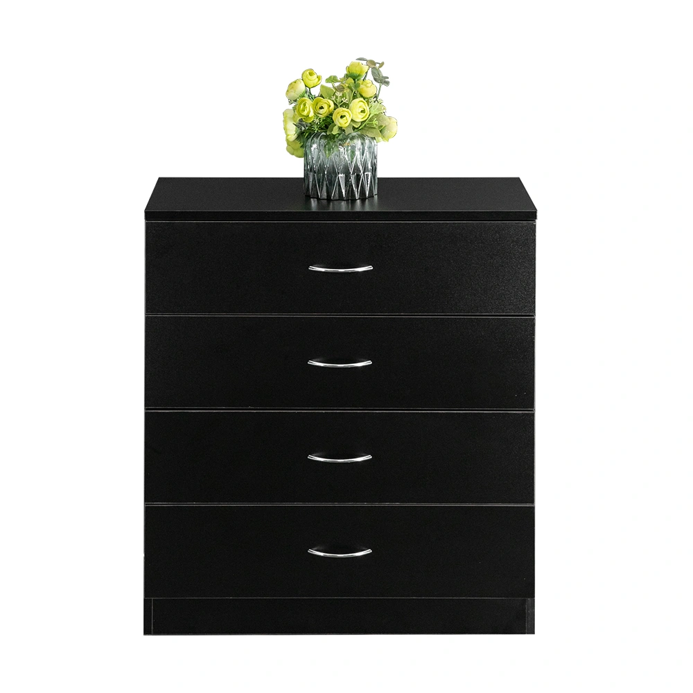 4-Drawer Particleboard Drawer Cabinet with Textured Melamine Finish 25.98*12.99*28.74in Black (=53287540) view 5