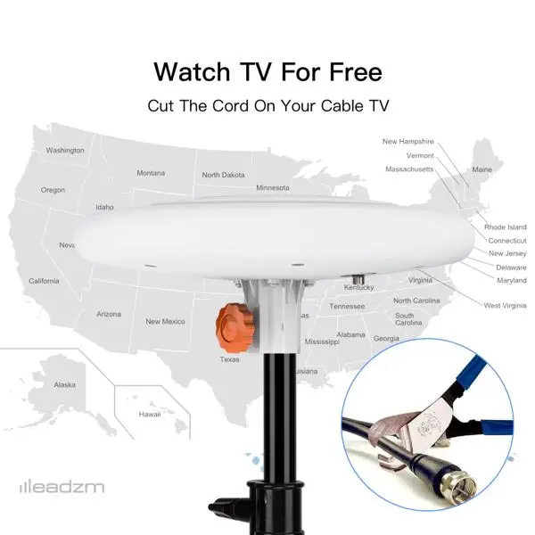 Leadzm TA-A1 150 Miles TV Antenna Outdoor Omni-directional 360 Degree Reception view 4