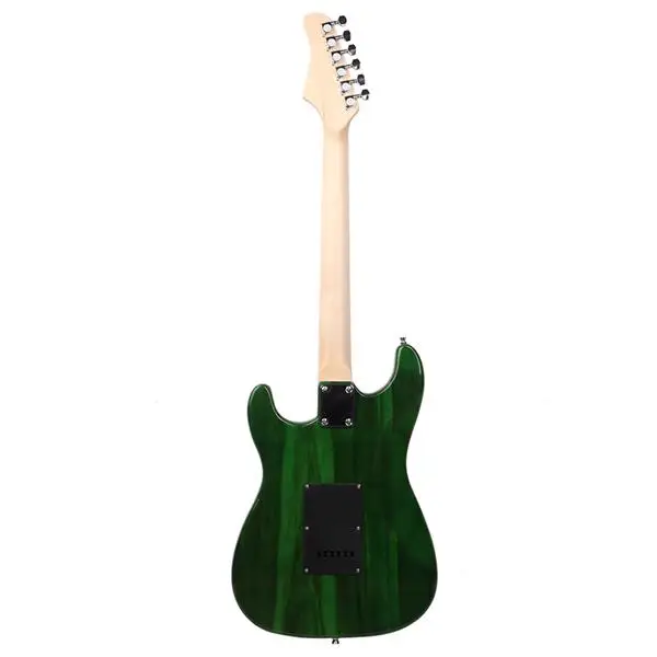 ST Stylish Electric Guitar with Black Pickguard Green view 3