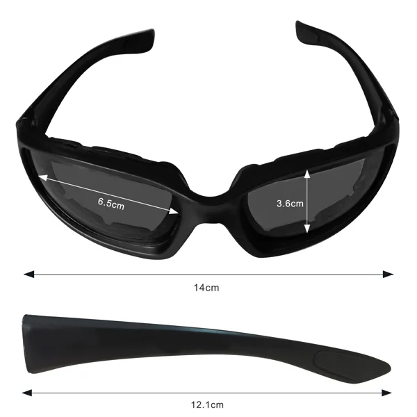 3 pairs Motorcycle Sports Biker Riding Glasses Wind Resistant Eye Protection Women Men Sports Goggles Cycling Glasses Sunglasses Gray/Clear/Yellow view 2