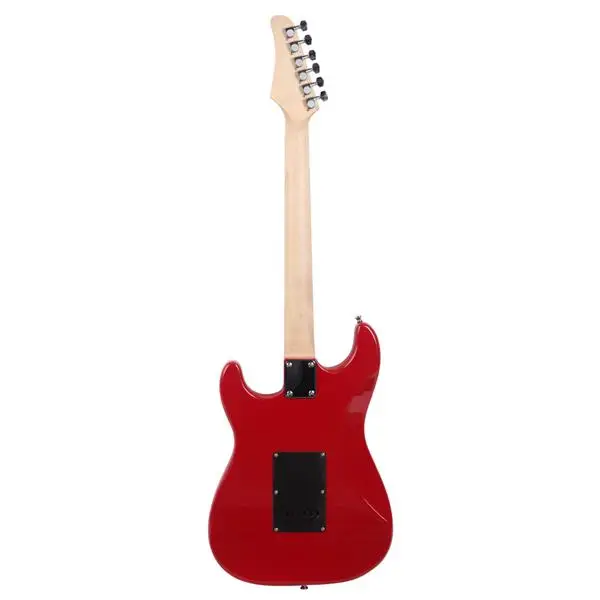 ST Stylish Electric Guitar with Black Pickguard Red view 6
