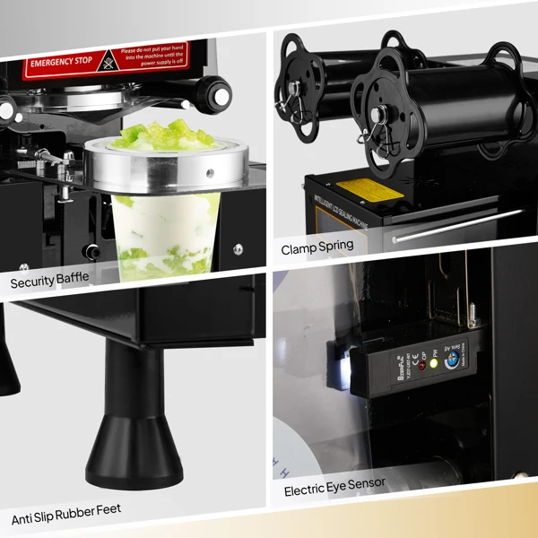 Cup Sealing Machine, Full Automatic Cup Sealer Machine 88/89/90/95mm, Electric Boba Cup Sealing Machine 500-600 Cups/H with LCD Control Panel for Bubble Milk Tea view 5