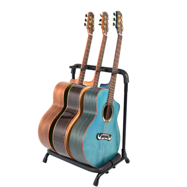 3-Slot Guitar Holder Rack Stand Black view 5