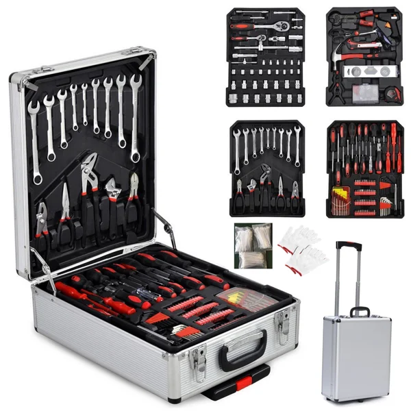 799pcs Aluminum Trolley Case Tool Set Silver view 3