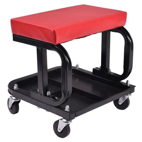 U-Shaped Rolling Creeper Seat Red & Black view 2