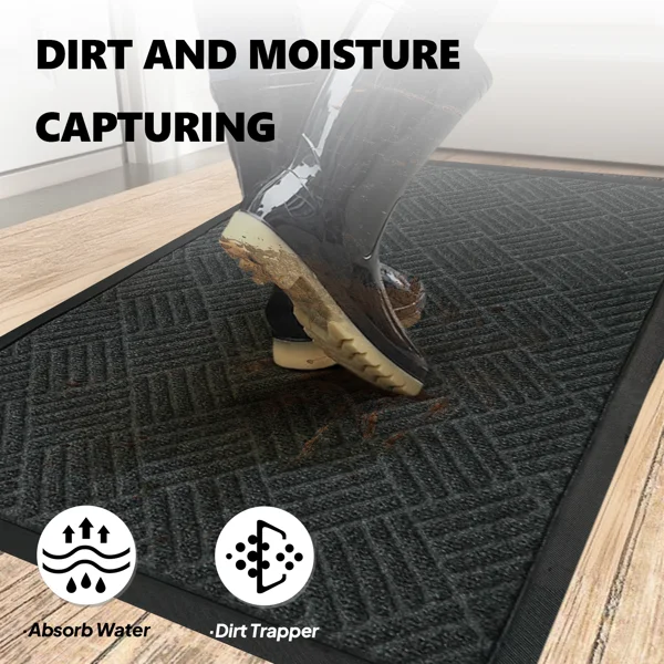1PC Diagonal Grid Composite Rubber Mat, Gray, 60x90x0.7cm, Kitchen & Home Anti-Fatigue Floor Mat view 6