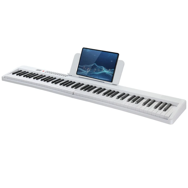 GPP-106 88 Key Folding Piano Semi-Weighted Standard Keyboards Digital Piano with MIDI Bluetooth, Handbag, Headphone, for Piano Lover White color view 3