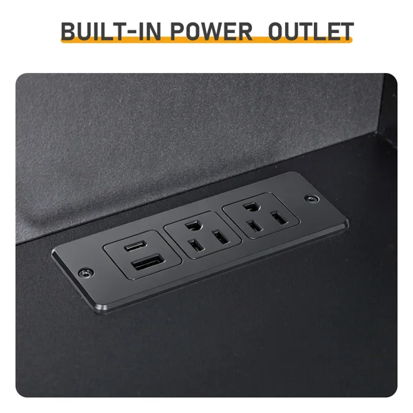 2 Drawers + 1 Shelf + 6-Shelf BedsideTable US Standard Power Supply (1 USB + 1 Type-C + 2 Triple-Prong) Storage Locker P2-12MM Particleboard Laminated Storage Cabinet 17.32*13.78*50in Black view 6