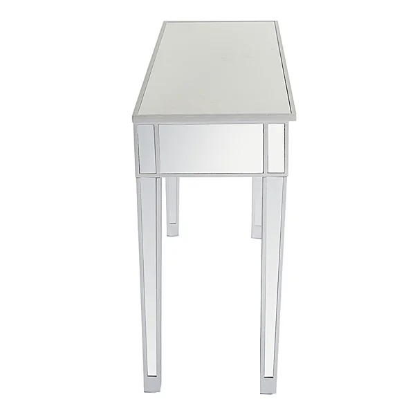 2-Drawer Modern Style Computer Desk MDF Mirror Dressing Table 41.34*14.17*29.92in Silver view 6
