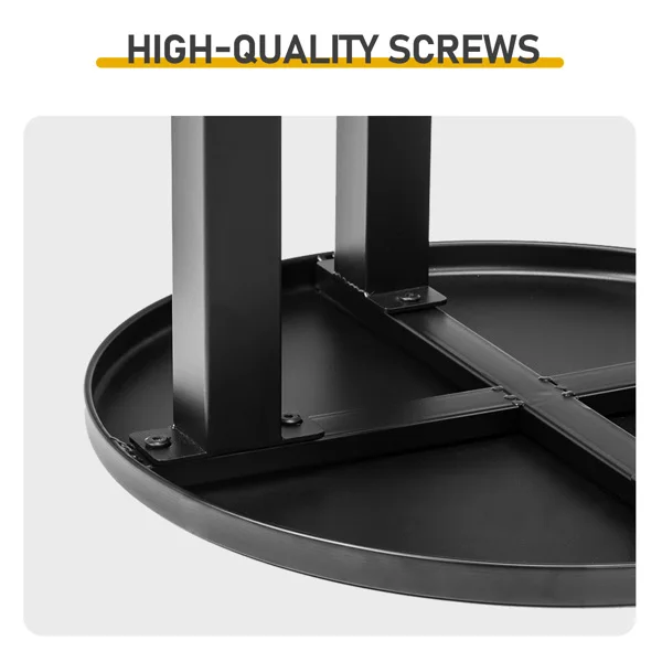 Outdoor Metal Round Table, Weather Resistant Patio End Table Side Table Coffee Bistro Table for Indoor Outdoor, Black view 4