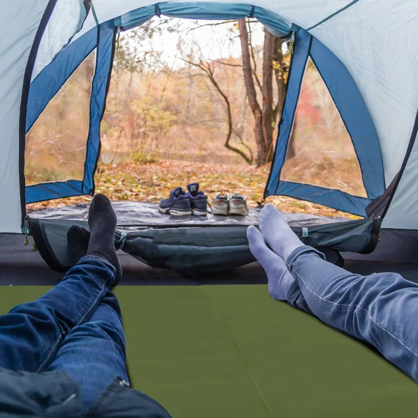 75"D x 30"W x 2.5"H sleeping mat for camping green view 6