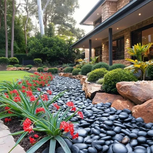 ​​38lbs Black River Rocks, 2-3 inch Polished Pebbles for Plants, Vase Filler, Aquarium, Landscaping, Indoor/Outdoor Decor view 2