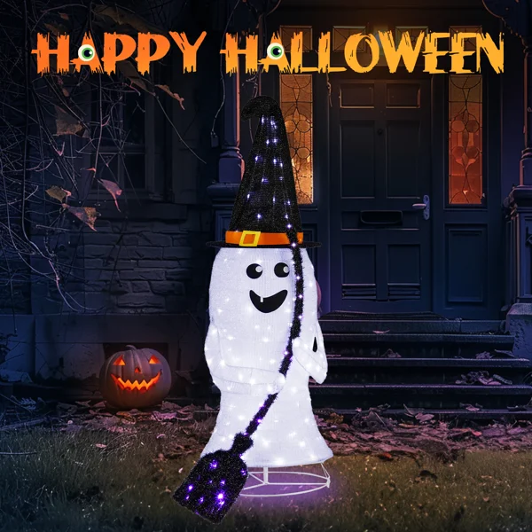 [Replace 94400163]4ft Ghost 100LED Lighted Outdoor Halloween Decorations view 5