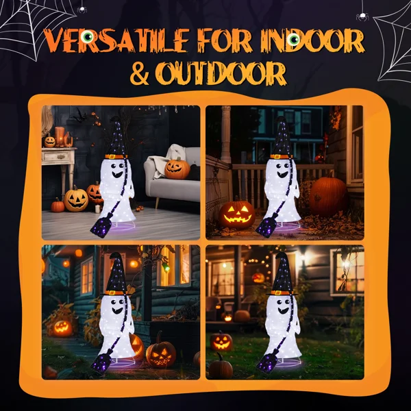 [Replace 94400163]4ft Ghost 100LED Lighted Outdoor Halloween Decorations view 6