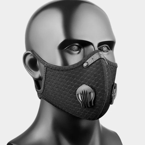 (2 Pack)Reusable Half Face Cover Mask w/ Filter Cycling Outdoor Sport Face Mask Black view 4