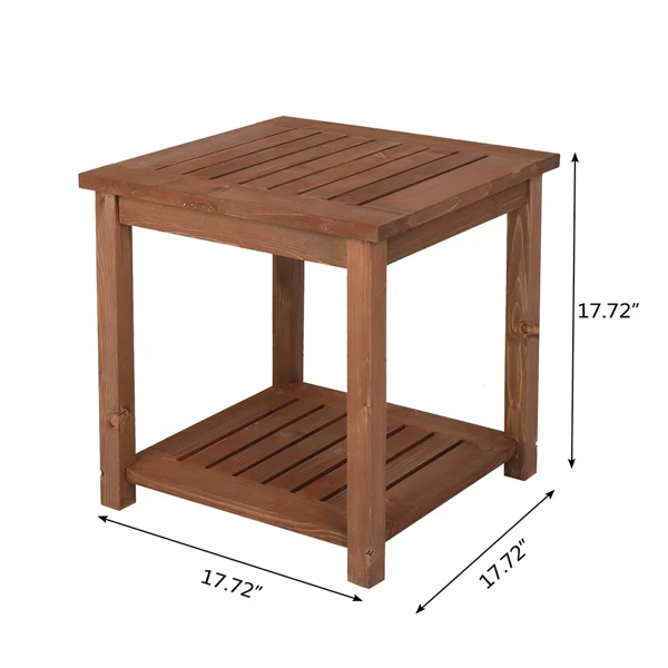 Square Wood Side Table Carbonized Color view 4