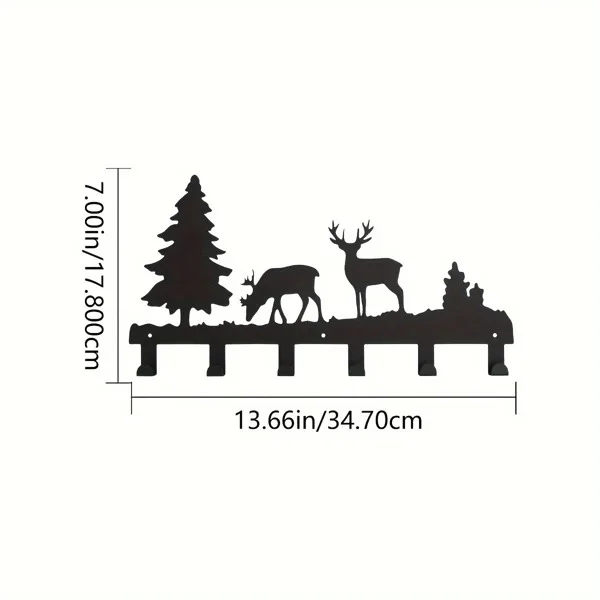 CIFbuy Exquisitely Designed Metal Elk Key Hooks: Wall-mounted, Multi-functional Hooks Ideal for Hanging Clothes, Bags, and Keys. Elevate Your Room's Aestheti view 2
