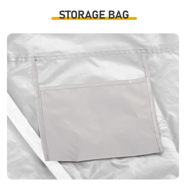 6.8x4.9FT Light Gray Arched Bicycle Storage Shed, 210D PU Silver Coated Oxford, Black Fiberglass Rod Frame, Front&Side Dual Doors, Inner Storage Bag & Portable Carry Bag view 6