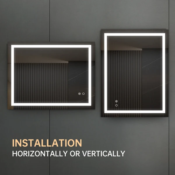 Anti-Fog Bathroom Wall Mirror – 24" x 32" Shatterproof Mirror with Rectangular Metal Frame, Black (Shipment from Walmart) view 6