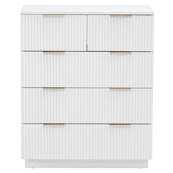 White P2 Particle Board and Density Board 724194cm Wavy Pattern Drawer Front Four-Level Five-Drawer Cabinet view 2
