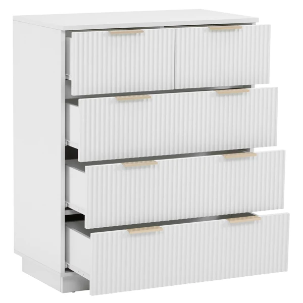 White P2 Particle Board and Density Board 724194cm Wavy Pattern Drawer Front Four-Level Five-Drawer Cabinet view 4