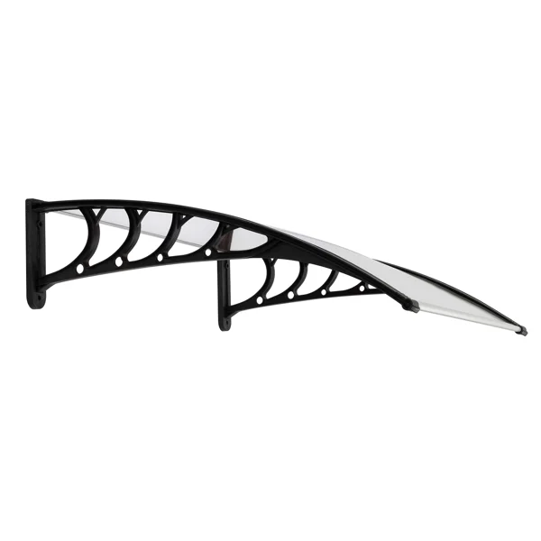 HT-100 x 80 Household Application Door & Window Rain Cover Eaves Canopy White & Black Bracket view 2