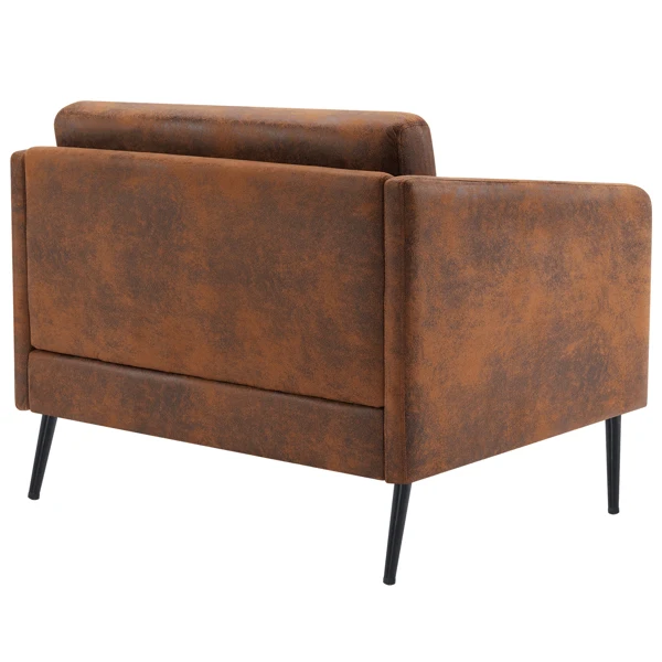 97*71*74cm 1.5 Seats Hot Stamping Cloth Surrounding Chair With Pillow Indoor Circle Chair Dark Brown view 3
