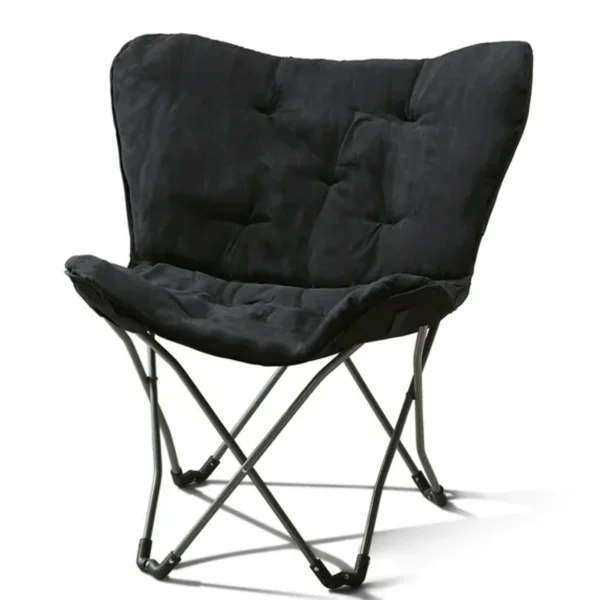Micro Suede Fabric Butterfly Folding Chair, Black (Shipment from Walmart)