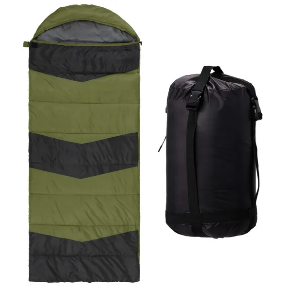 Rectangular Heated Sleeping Bag, Lightweight Sleeping Bag with Multi USB Powered Heating Pads, Waterproof Compact Envelope Sleeping Bag for Backpacking Hiking, Green view 5