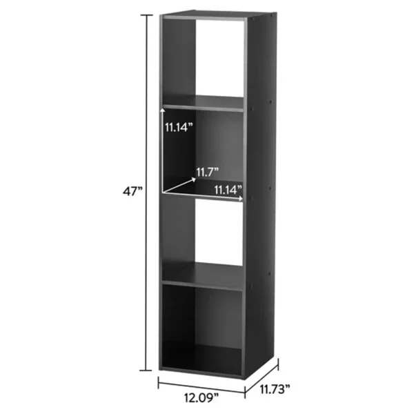 4 Cube Vertical Storage Organizer, Black (Shipment from Walmart) view 4