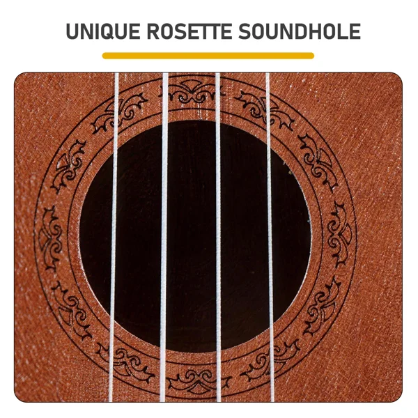 21in mahogany body rosewood fingerboard ukulele, cotton bag, capo, strap, picks*2, tuner,Strings,Dust cloth view 6