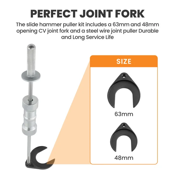 Inner CV Joint Puller Slide Hammer Wheel Drive Axle Half Shaft Removal Tool Sets view 6