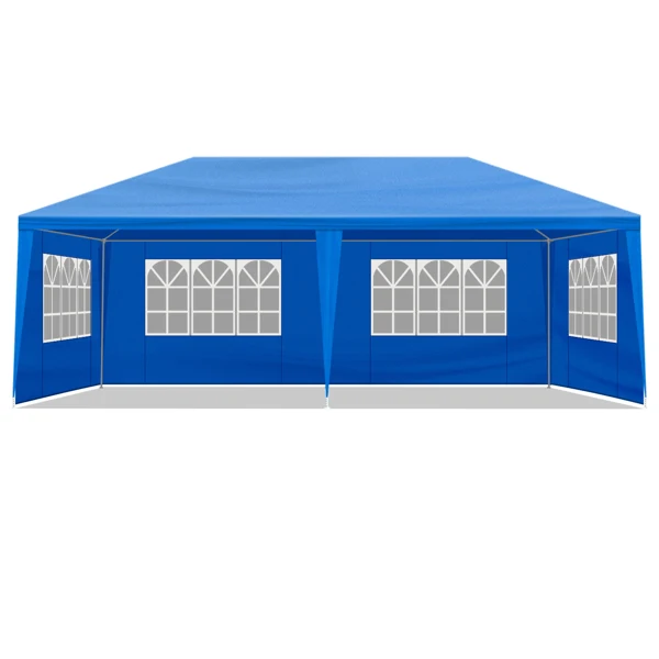 [Same Code:46477147]10'x20' Outdoor Party Tent with 6 Removable Sidewalls, Waterproof Canopy Patio Wedding Gazebo, Blue view 3
