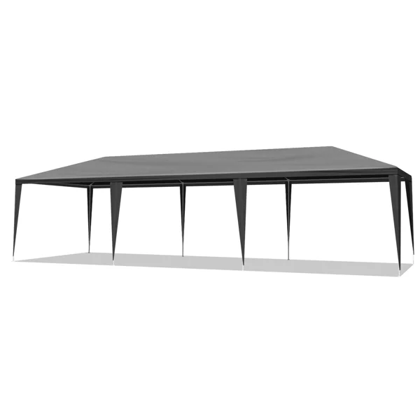 10'x30' Outdoor Party Tent with 8 Removable Sidewalls, Waterproof Canopy Patio Wedding Gazebo Black