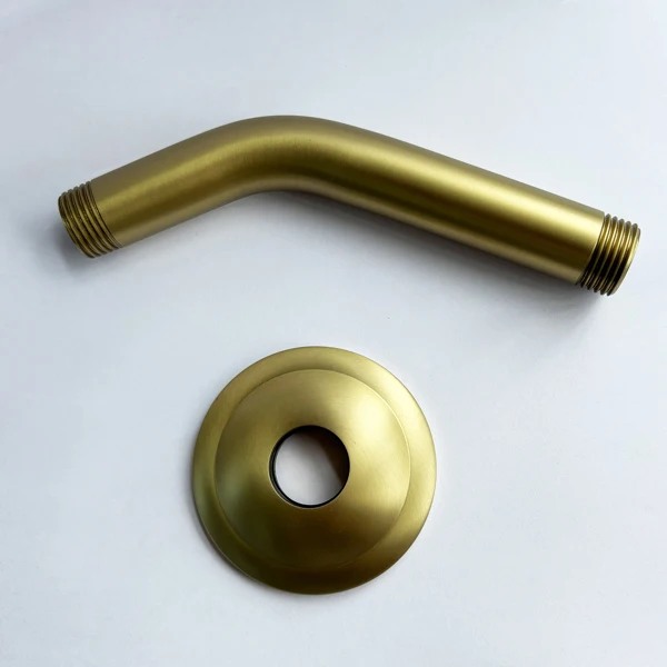 Shower Arm with Flange, 1/2 NPT Tapered Threads, Rain Shower Head Arm, Wall Mount Shower Extension Arm view 2