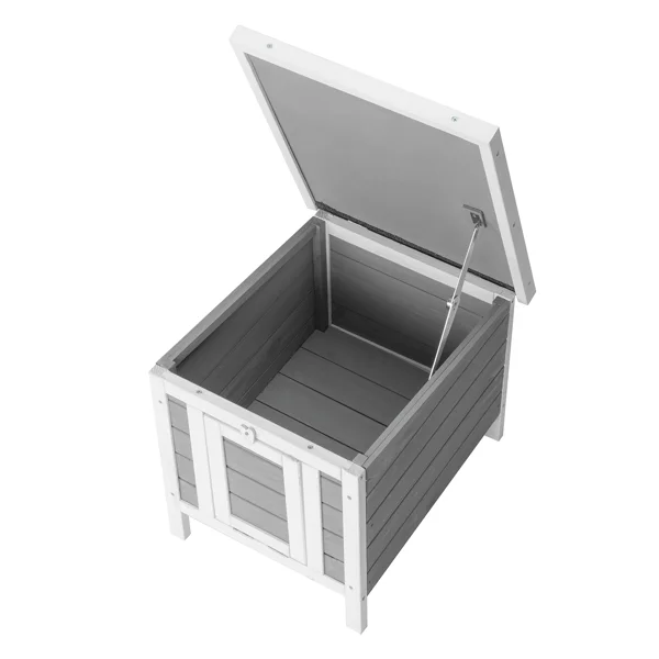 20" Wooden Waterproof Rabbit Hutch Pet Bunny Small Animal House Habitat Gray view 3