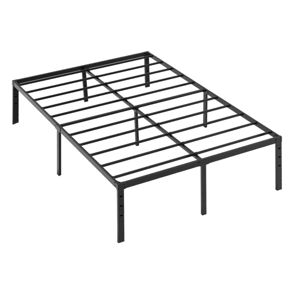 Black Queen Size Simple Basic Platform Metal Bed Frame - 14 Inch Bed Height view 4