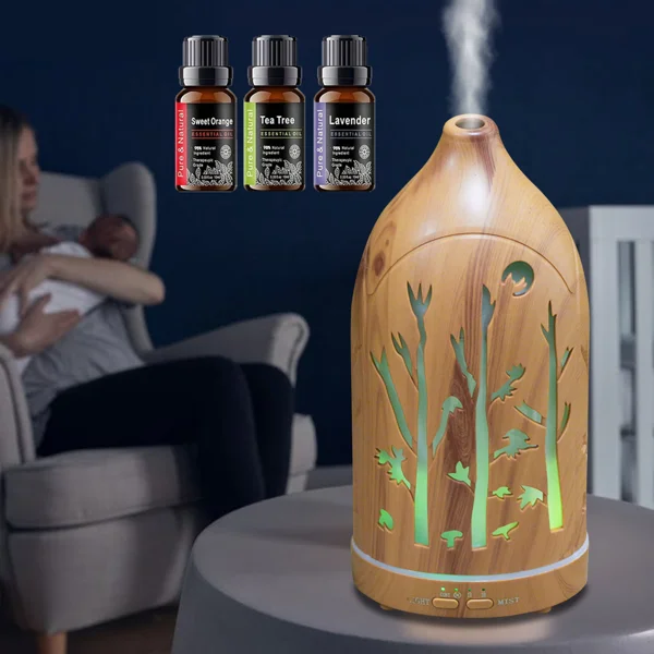 Aromatherapy Diffuser with 7 LED Colors, Auto Shut Off & 3 Essential Oils view 6