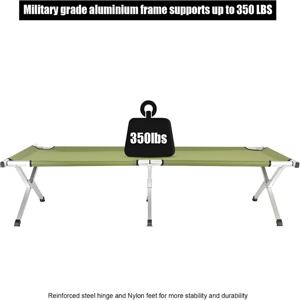 Portable Folding Camping Cot with Carrying Bag Army (Green) view 5