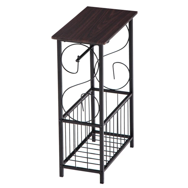 (37 x 20 x 55)cm Multifunctional Bathroom Table / Interior Side Table Tissue Magazine Rack Dark Brown view 2