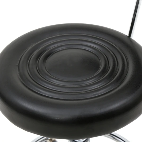 Round Shape Adjustable Salon Stool with Back and Line Black view 6