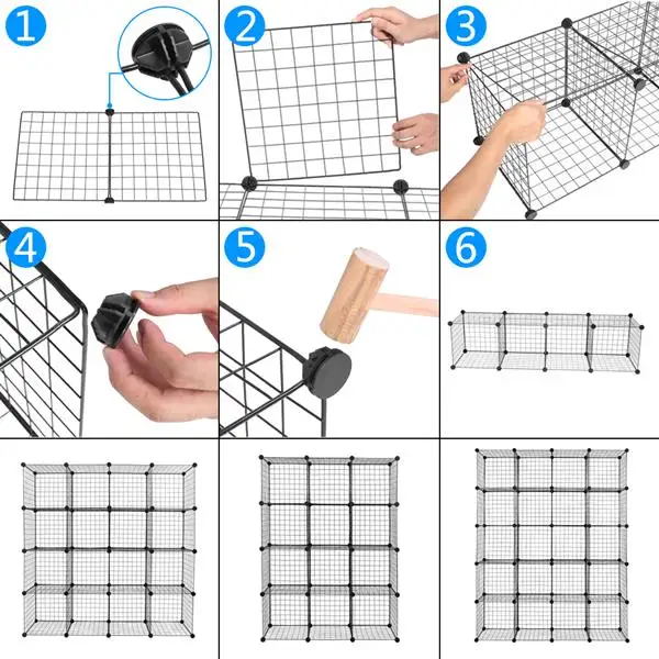 20-Cube Organizer Cube Storage Storage Shelves Wire Cube Storage Origami Shelves Metal Grid Multifunction Shelving Unit Modular Cubbies Organizer Bookcase view 4