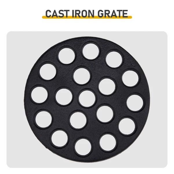 13-inch Portable Ceramic Charcoal Grill with Grill Stand, Stainless Steel Cooking Grate, Heat Deflectors and Ash Tool for Outdoor Cooking and Camping, Red view 5